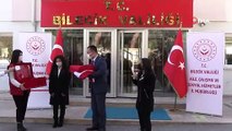 18 Mart'ta Çanakkale'de göndere çekilecek Türk bayrağı Bilecik'e ulaştı