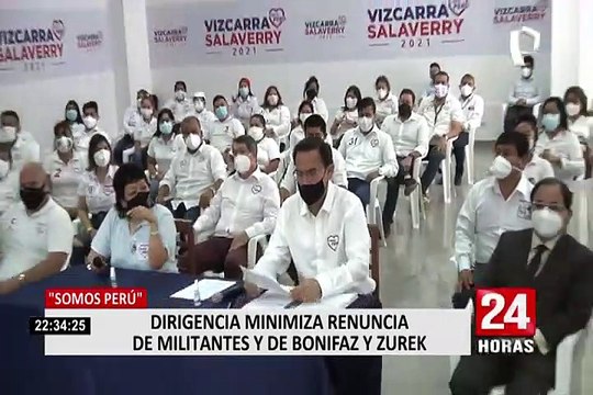 Dirigencia de Somos Perú minimiza renuncia de militantes, Bonifaz y Zurek