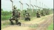 Indian Army soldiers patrolling along the India-Pakistan border