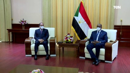جلسة مباحثات بين الرئيس السيسي ورئيس مجلس السيادة السوداني