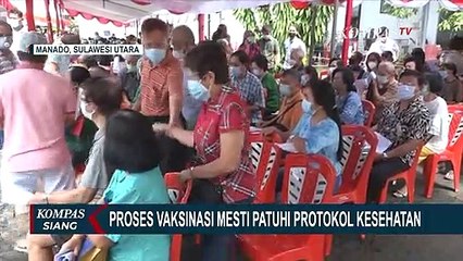 Terjadi Kerumunan Saat Vaksinasi Corona Lansia Manado