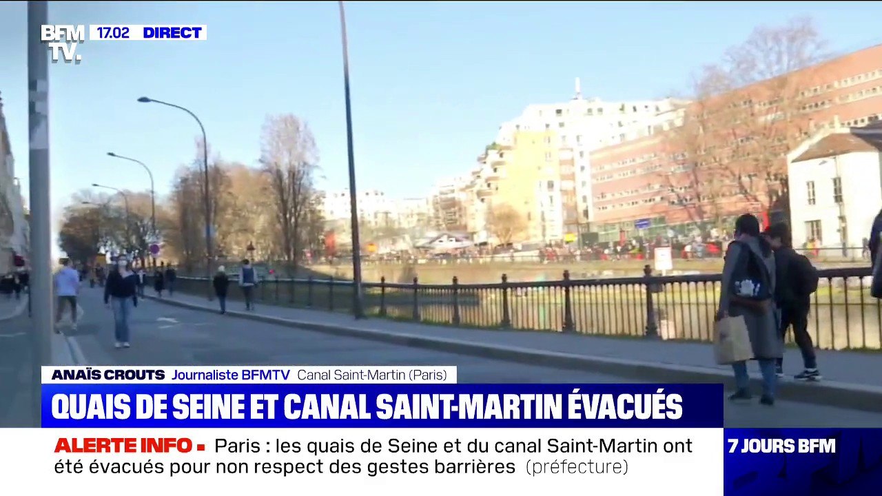 Paris: les quais du canal Saint-Martin évacués par la police