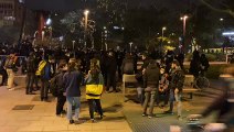 Imatge dels últims manifestants de la mobilització d'avui / Guillem Ramos