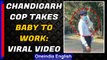 Chandigarh cop's video goes viral after she came to duty with her child | Oneindia News