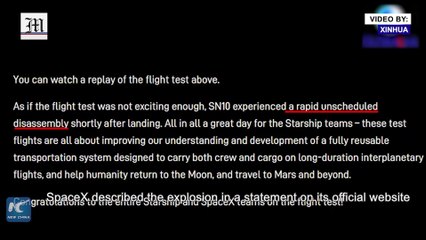 SpaceX rocket explodes after landing in test flight