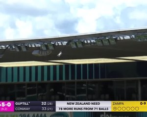 Guptill thunders Zampa delivery onto the Sky Stadium roof
