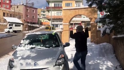 Bayburt’un yüksek kesimlerinde Mart karı etkili oldu