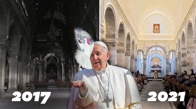 En Irak, le pape célèbre une messe sur les ruines d'une église bombardée par l'EI