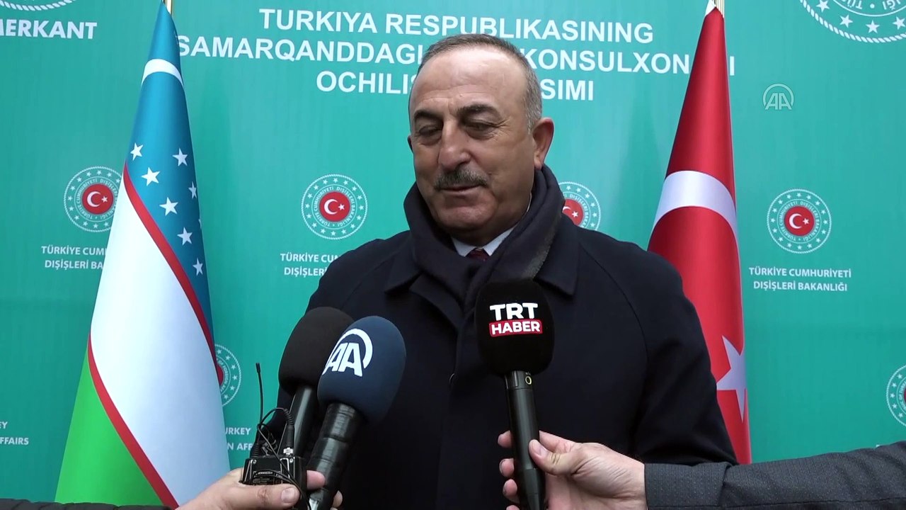 SEMERKAND - Dışişleri Bakanı Çavuşoğlu, Özbekistan'da gazetecilerin sorularını yanıtladı (1)