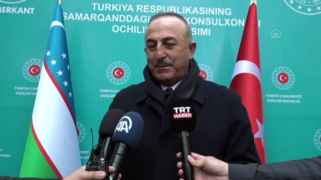 SEMERKAND - Dışişleri Bakanı Çavuşoğlu, Özbekistan'da gazetecilerin sorularını yanıtladı (1)