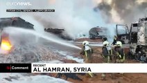 فيديو: صور جوية جديدة للضربة الصاروخية على منشأة نفطية شمال سوريا