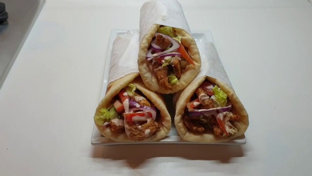 Chicken shawarma with Homemade Lebanese style pita Bread recipe