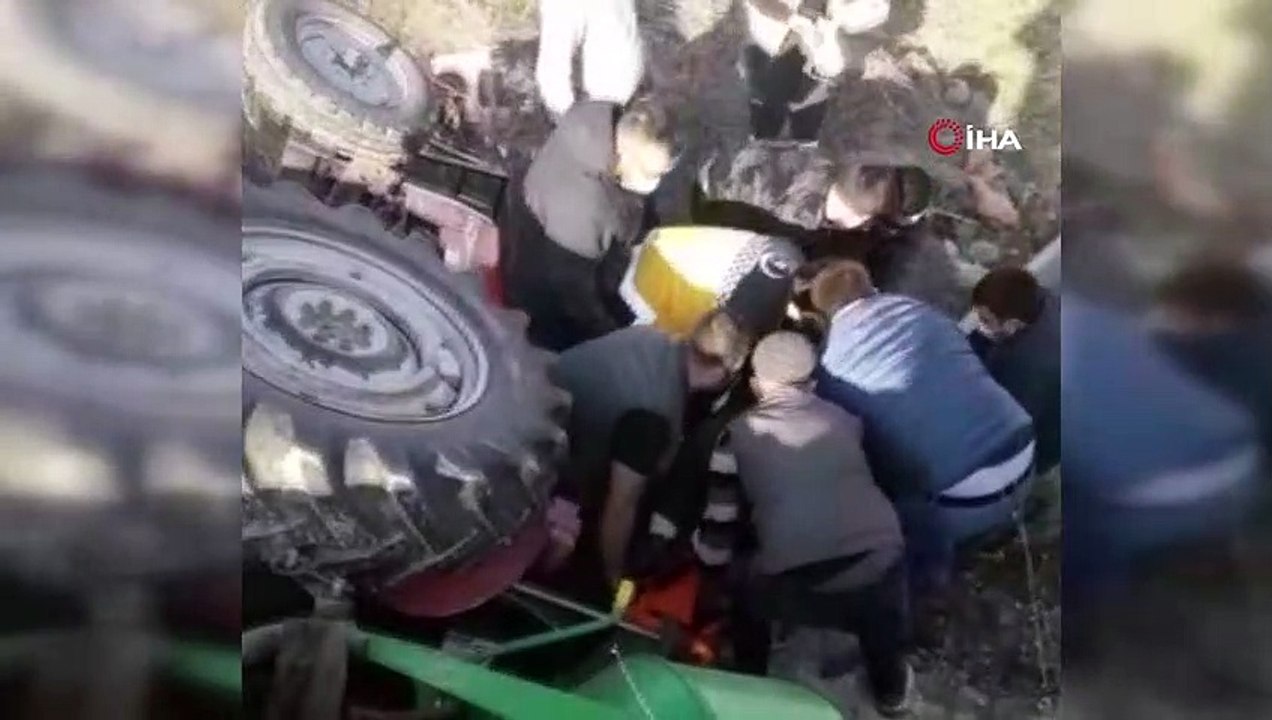 Traktörüyle kaza yaptı, yoldan geçen sağlık görevlileri hayatını kurtardı