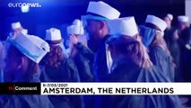 Revelers in Amsterdam hit dancefloor for club night experiment