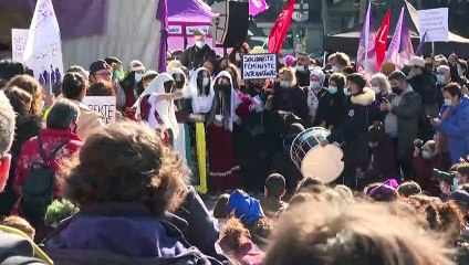 Protests and celebrations take place worldwide ahead of International Women’s Day