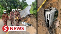 Road collapse: Two women escape with minor injuries