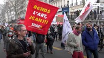 Cultural workers joined a protest in Paris on Thursday, demanding the reopening of venues.