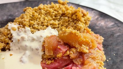 Rhubarb Crumble and Homemade Custard