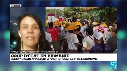Coup d'État en Birmanie : les syndicats appellent à "l'arrêt complet de l'économie