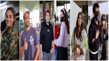 Download Video: Khushi Kapoor, Ananya Panday, Ekta Kapoor, Vicky Kaushal & other celebs snapped at the Airport