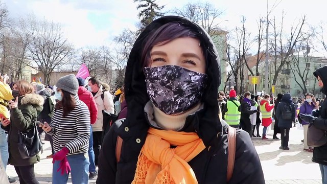 Kiev'de 8 Mart Dünya Kadınlar Günü'nde yürüyüş düzenlendi