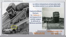 161 - PERONNE, BALADE DANS LE TEMPS,  -- L'automitrailleuse la « Railleuse » au pont « sauté » de Feuillaucourt.