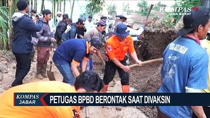 Petugas BPBD Histeris Saat Divaksin