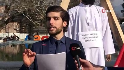 Saadet Partisi İl Gençlik Kollarından, kadına yönelik şiddete karşı temsili 'idam' eylemi