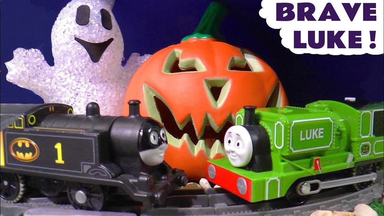 Brave Luke from Thomas and Friends with Ghosts and Spooky Halloween tricks in this Family Friendly Full Episode English Toy Trains Story for Kids from Kid Friendly Family Channel Toy Trains 4U