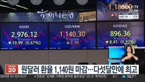 원달러 환율 1,140원대 마감…다섯 달 만에 최고