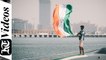 UAE residents celebrate India's 74th Independence day at the Dubai Marina on August 15, 2020