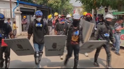 Myanmar protesters take to the streets a night after corralling