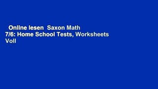 Online lesen  Saxon Math 7/6: Home School Tests, Worksheets Voll