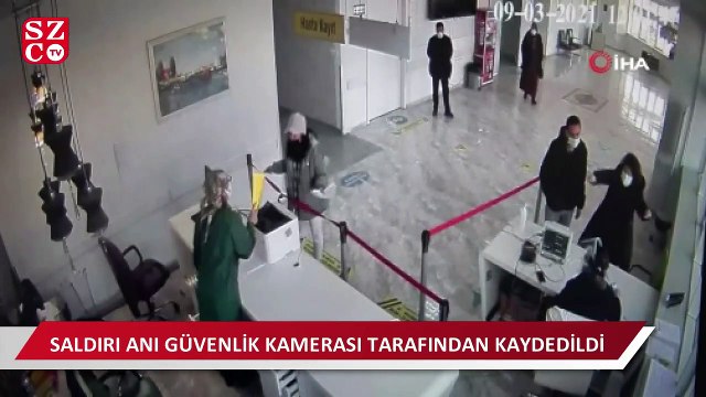 Hastanede sağlık çalışanına saldırı anı güvenlik kamerasında