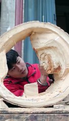 Sculpture sur bois Buddha et Bishamon