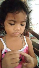 little girl with a bad mood