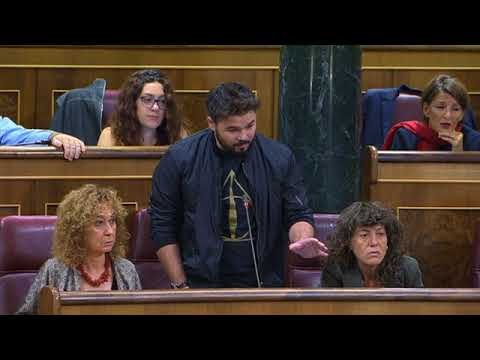 Rufián, a Rajoy: Tregui les seves brutes mans de les institucions catalanes