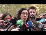 Rovira es posa a plorar després de l'empresonament de Junqueras i els consellers
