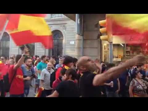 Visques a Franco entre els manifestants unionistes que insulten als Mossos d'Esquadra