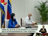 Delegaciones de Venezuela y Cuba firman acta de la XXI sesión de la Comisión Mixta Intergubernamental