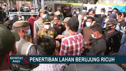 Download Video: Penertiban Lahan di Krakatau Medan Berlangsung Ricuh, Satpol PP Didorong dan Dilempari Batu