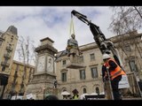 L'estàtua de l'esclavista Antonio López es retira de Barcelona