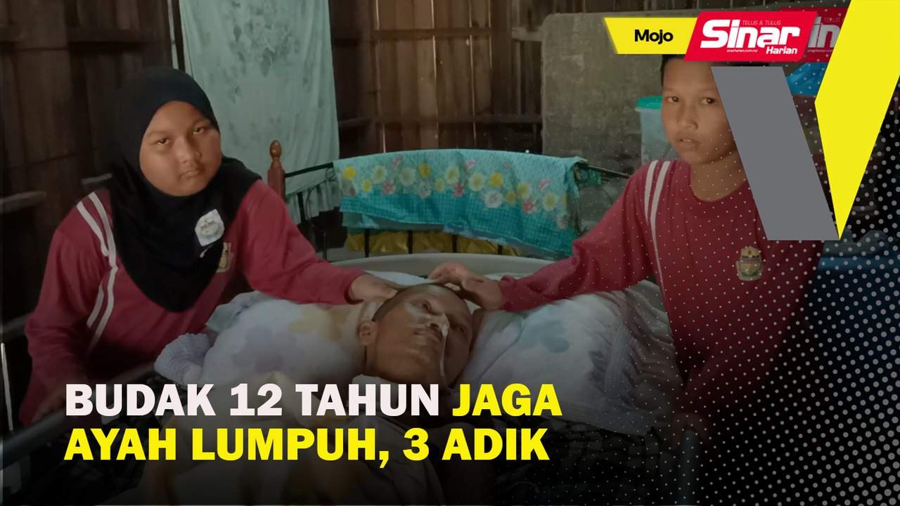 Budak 12 tahun jaga ayah lumpuh, 3 adik