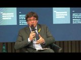 Carles Puigdemont, a Ginebra defensa el dret a decidir i l'escola catalana