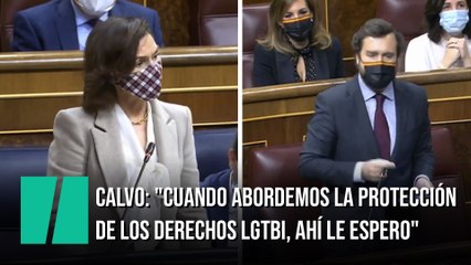 Calvo, a Espinosa de los Monteros: "Cuando abordemos la protección de los derechos LGTBI, ahí le espero"