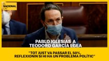 Pablo Iglesias respon a Teodoro García Egea sobre el suplicatori contra Puigdemont