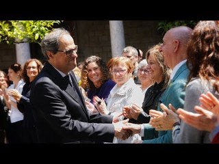 Així han rebut Torra els treballadors de la Generalitat