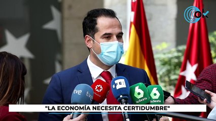 Aguado tacha de "temeridad" la convocatoria de elecciones en Madrid: "La economía necesita certidumbre"