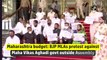 Maharashtra budget: BJP MLAs protest against Maha Vikas Aghadi govt outside Assembly