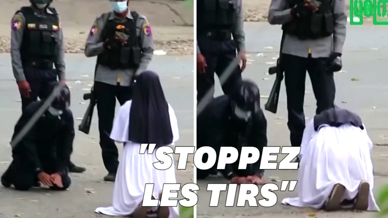 En Birmanie, cette religieuse à genou devant les militaires est devenue un symbole de la résistance